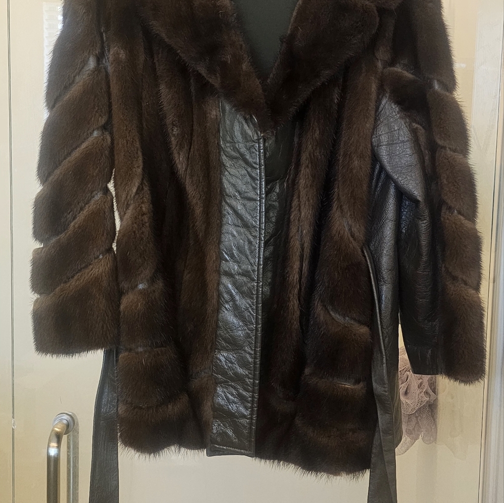 Mink Fur and leather Coat